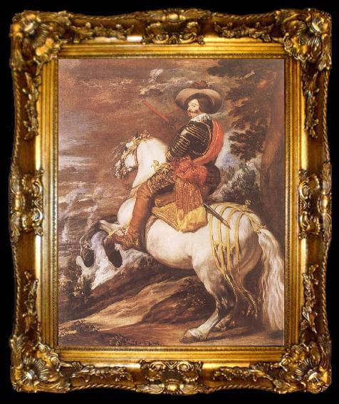 framed  Diego Velazquez Gaspar de Guzman,Count-Duke of Olivares,on Horseback, ta009-2